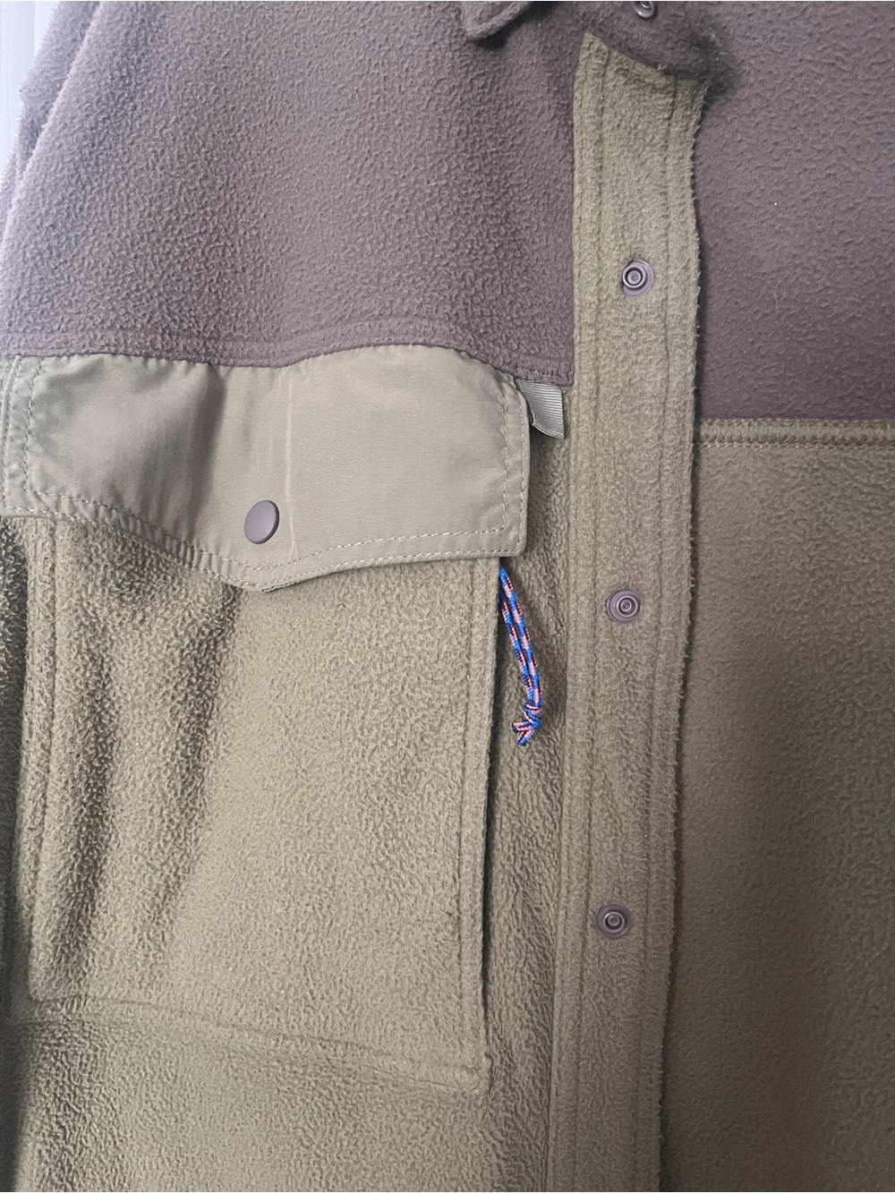 Patagonia Two-Tone Olive & Brown Fleece Shirt Jacket - Picture 3 of 4